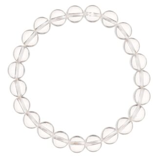 Clear Quartz Bracelet for Women Men's Gifts - Protection Healing Crystal Bracelet - 8mm Gemstone Beaded Adjustable